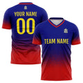 Blue and Red Breathable Soccer Jersey for Boys and Girls