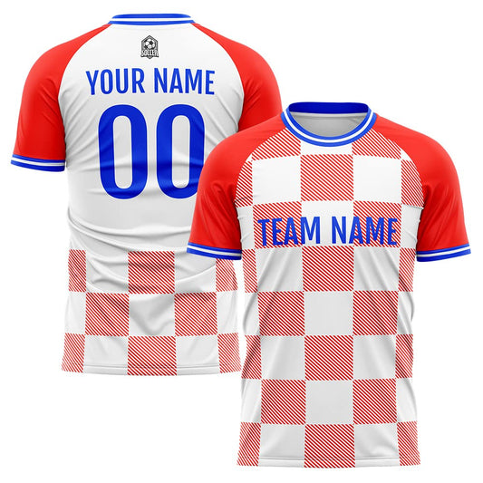 Top Selling Classic Red and White Soccer Jersey High Quality