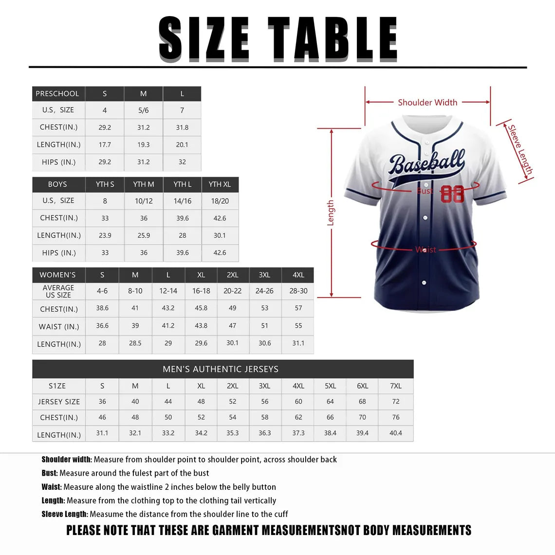 Personalized Baseball Jersey - Embroidered Team Name & Number