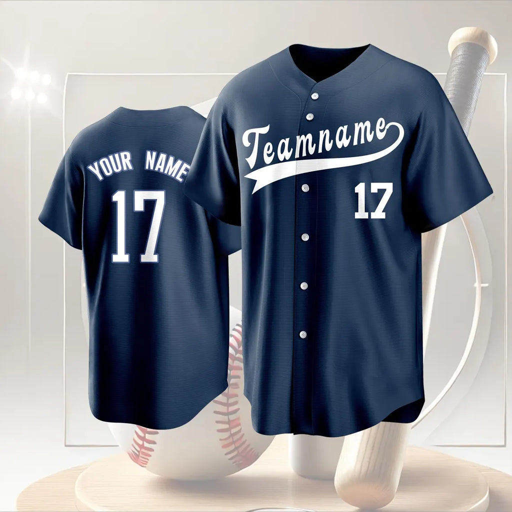 Personalized Baseball Jersey - Embroidered Team Name & Number