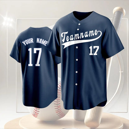 Personalized Baseball Jersey - Embroidered Team Name & Number
