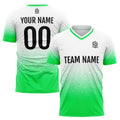 Custom Soccer Jersey Digital Print Green White 100% Polyester